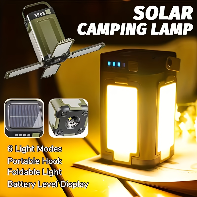 Outdoor Camping Lights - Lampada Solare Portatile da Campeggio, Ricarica