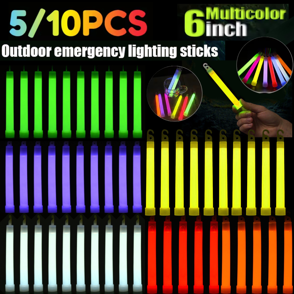 Glow Sticks Survival - 5/10 Pezzi Bastoncini Luminosi da 6