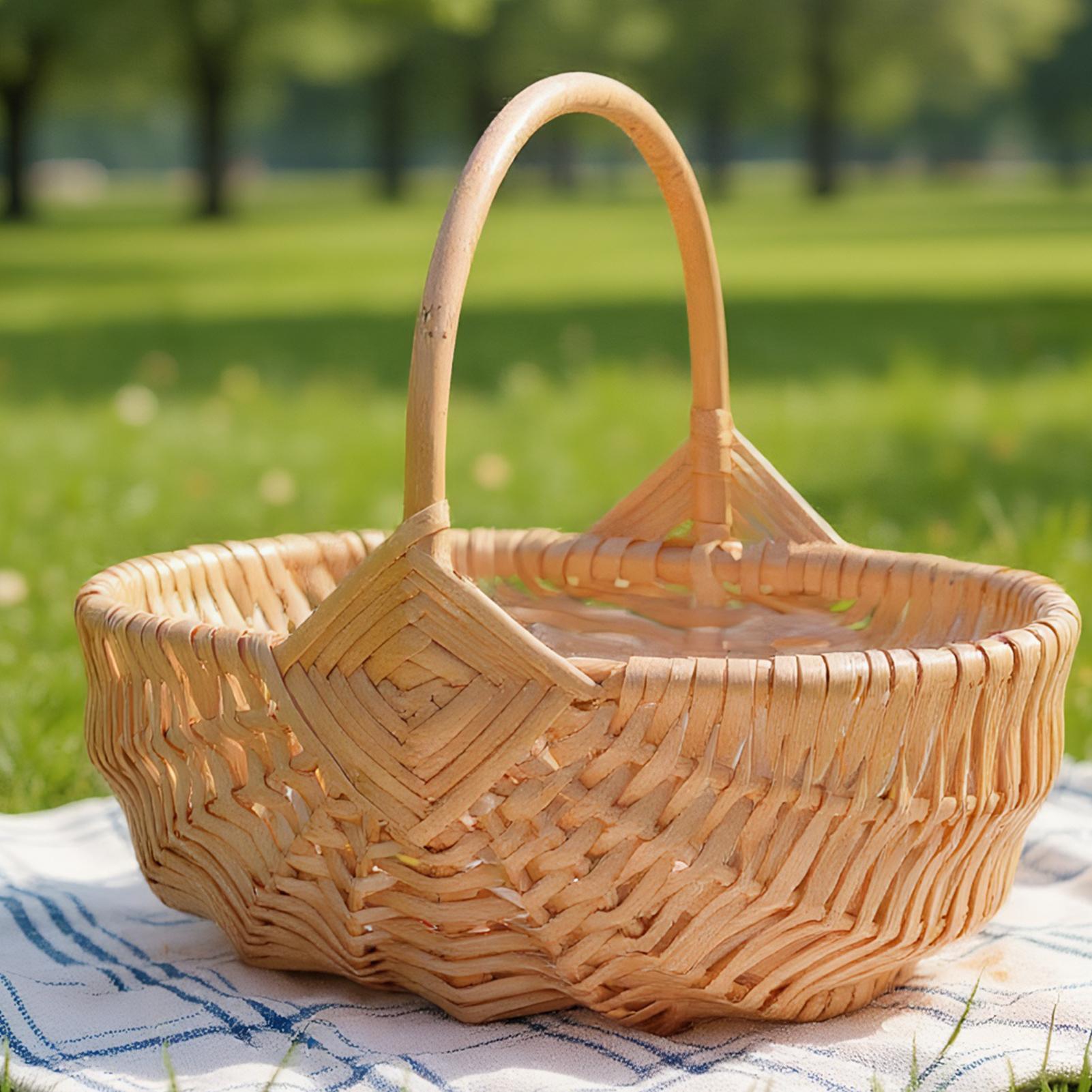 Outdoor Camping Activities - Cestino da picnic in vimini intrecciato