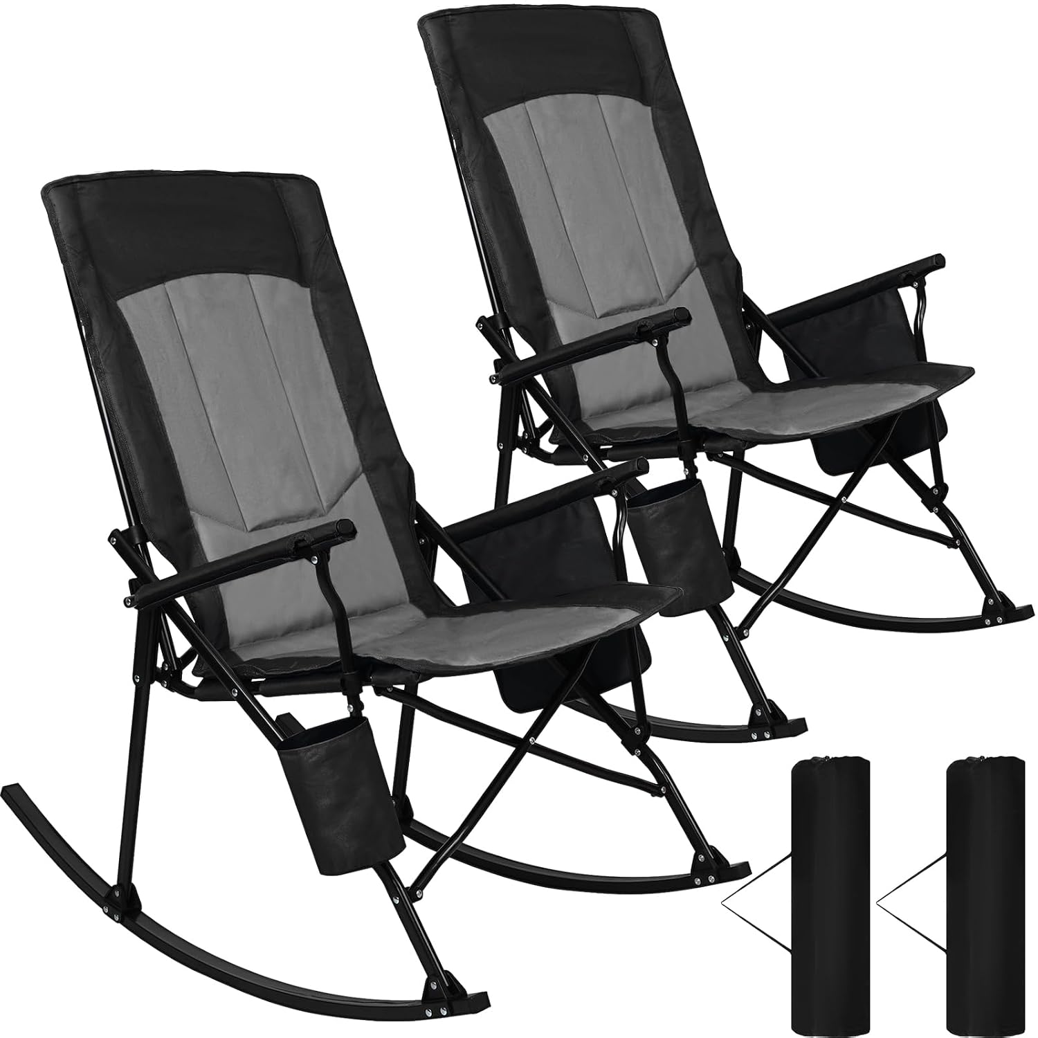 Outdoor Camping Rocker - Sedia a dondolo portatile con schienale