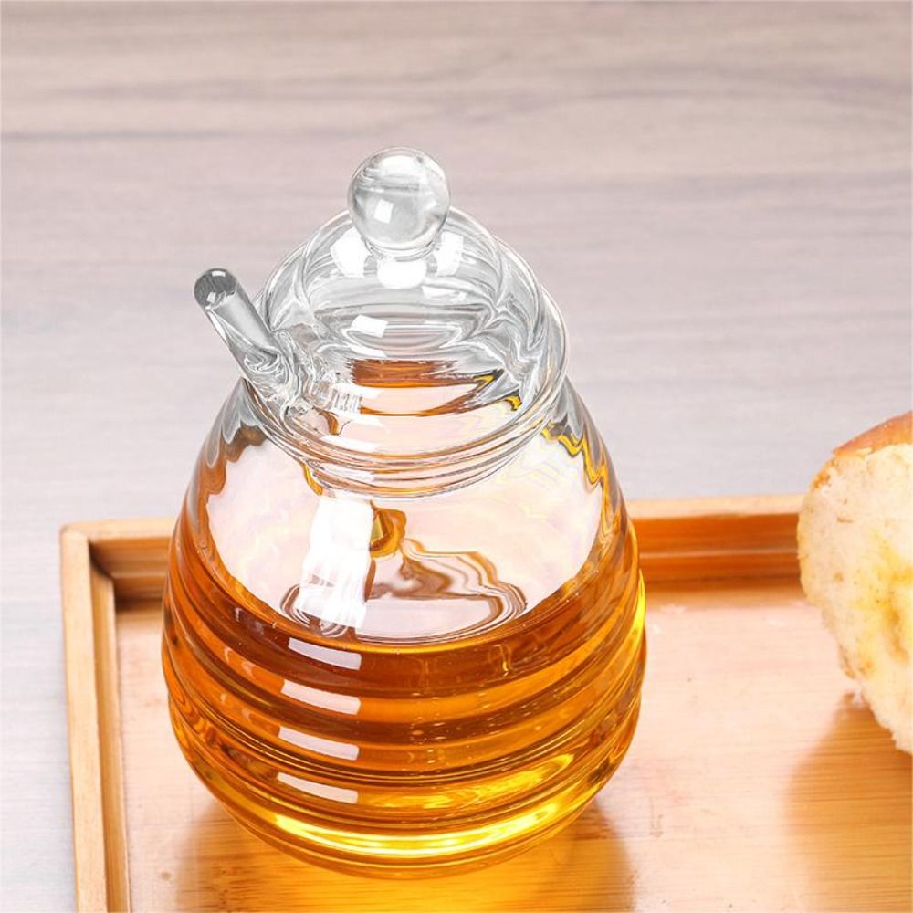 Bear Canister - Vaso di miele trasparente con mestolo