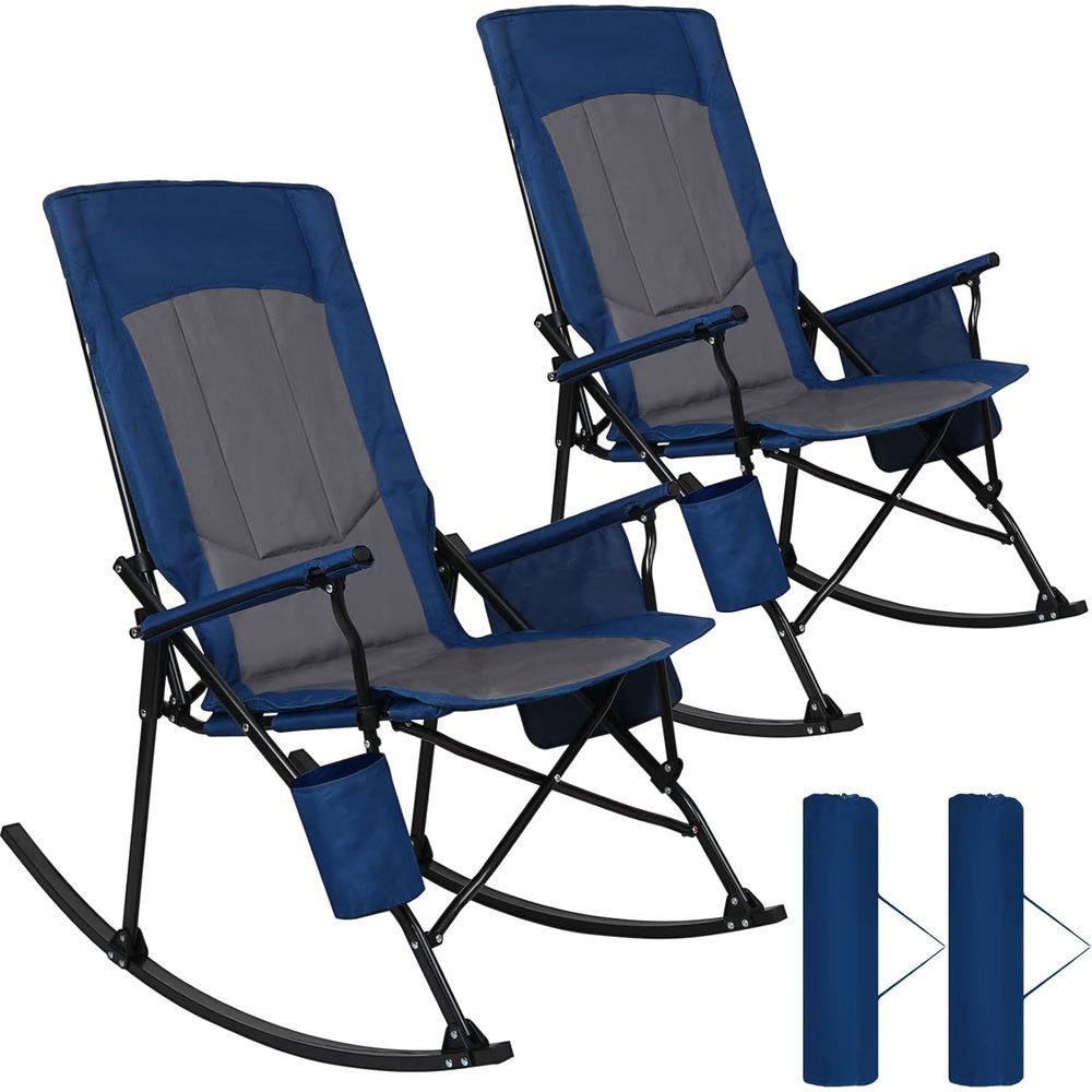 Outdoor Camping Rocker - Set di 2 Sedie a Dondolo