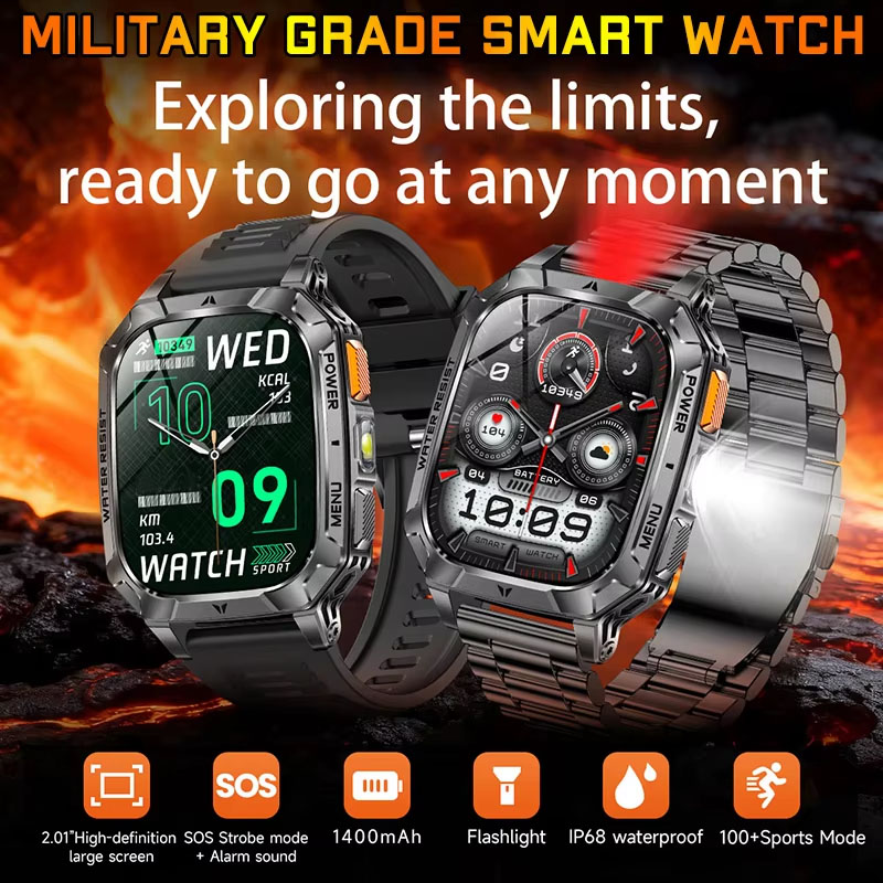 Outdoor Camping Japan - Nuovo Smartwatch 2026 con Torcia, Bussola,