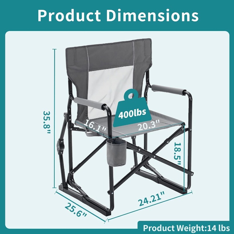 Outdoor Camping Rocker - Sedia a dondolo pieghevole da esterno