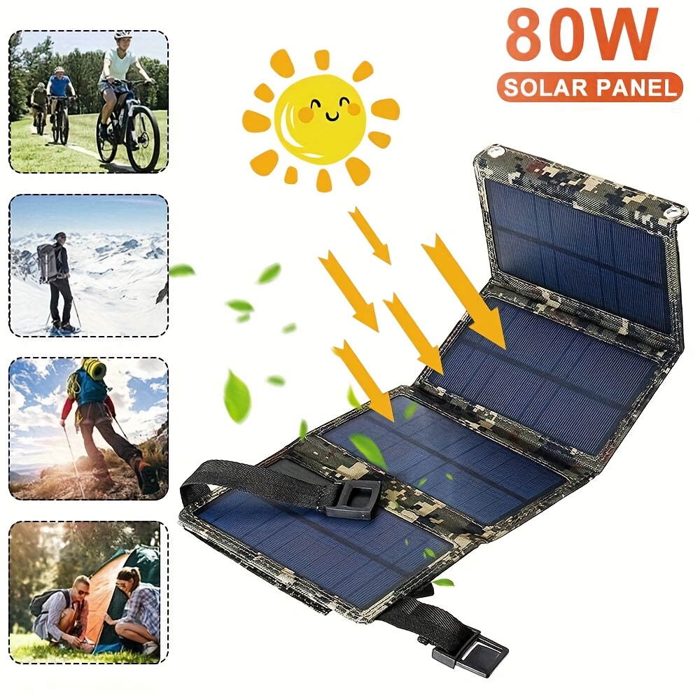 Outdoor Camp - Pannello Solare Portatile Pieghevole da 80W