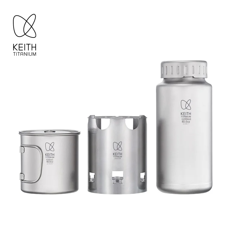 Outdoor Camping Stove Wood - KEITH Set da Campeggio in Titanio