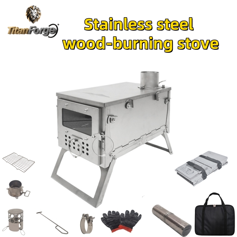 Outdoor Camping Oven - Stufa a Legna Pieghevole, in Acciaio