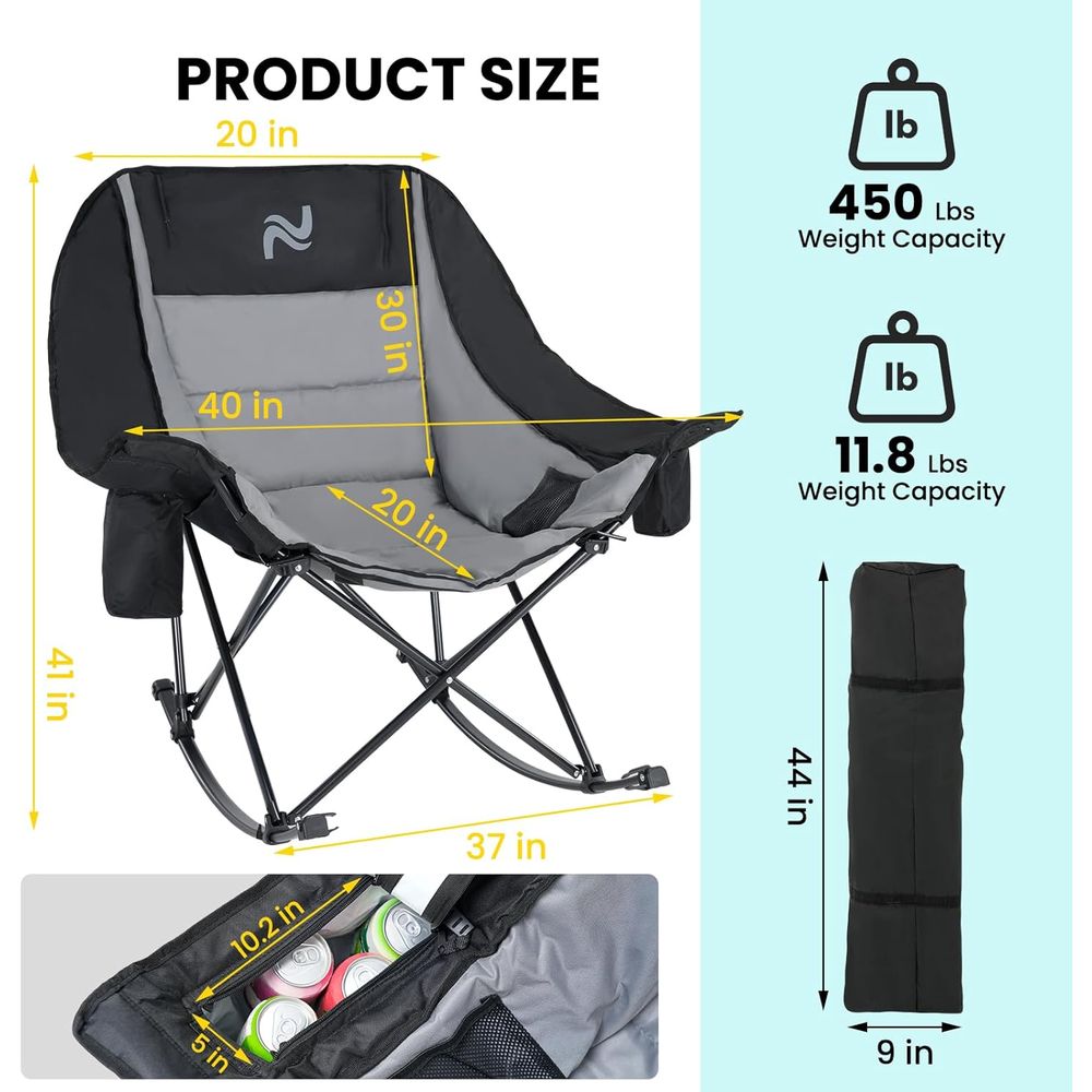 Sedia a dondolo portatile da e - Outdoor Camping Rocker recensione e prezzo
