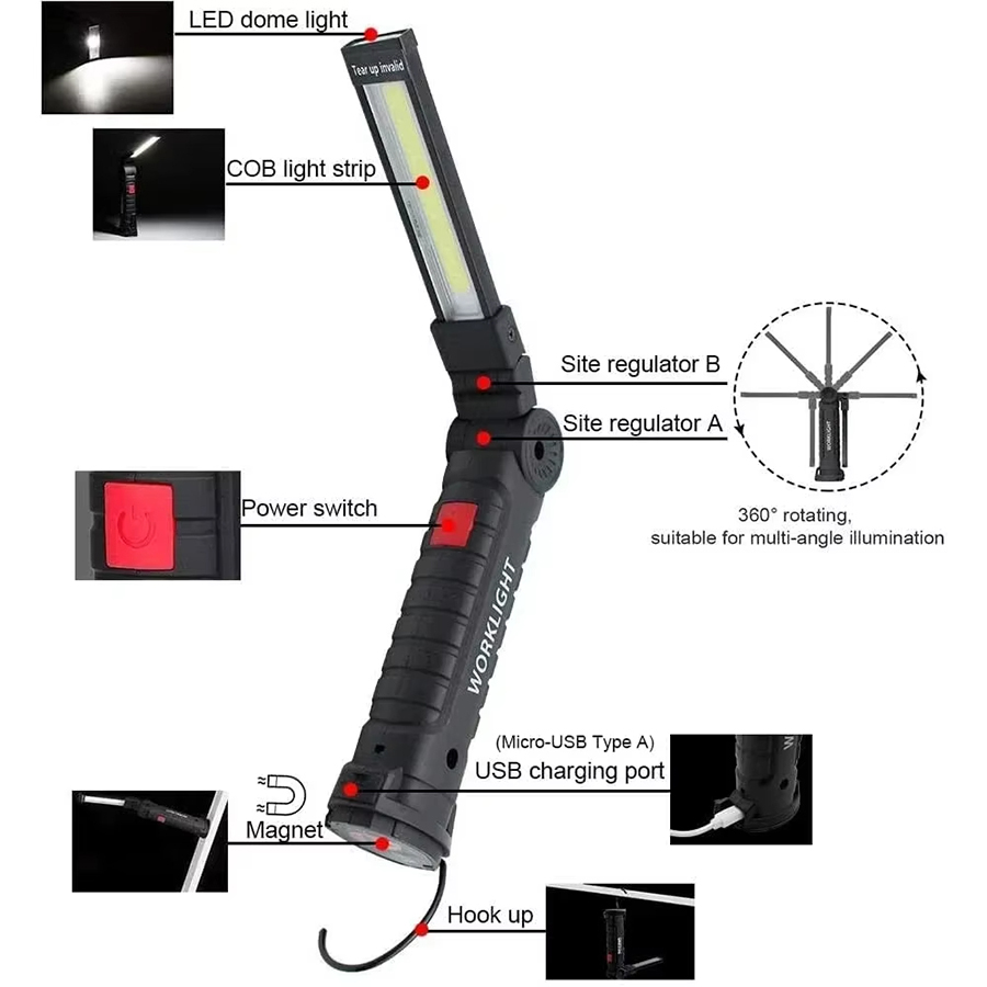 Torcia LED portatile con ganci - Outdoor Camping Lights recensione e prezzo