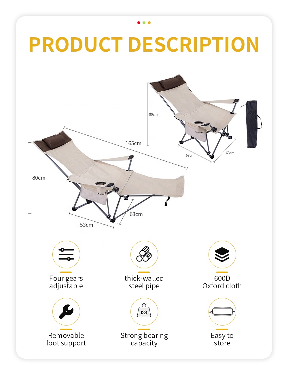 Sedia Pieghevole Portatile Rec - Outdoor Camping Folding Chair recensione e prezzo