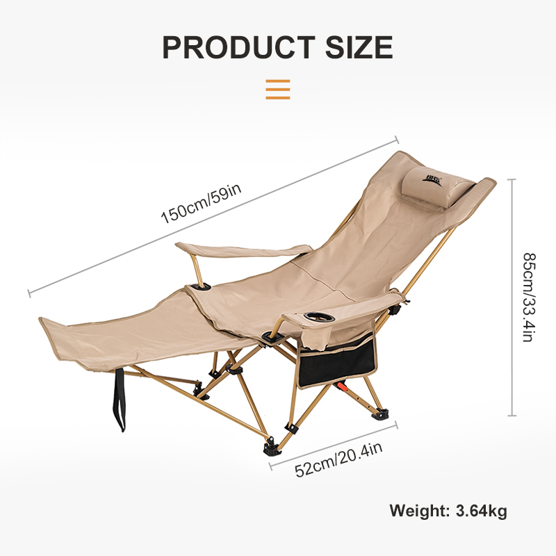 BRS Sedia da campeggio reclina - Outdoor Camping Recliner recensione e prezzo