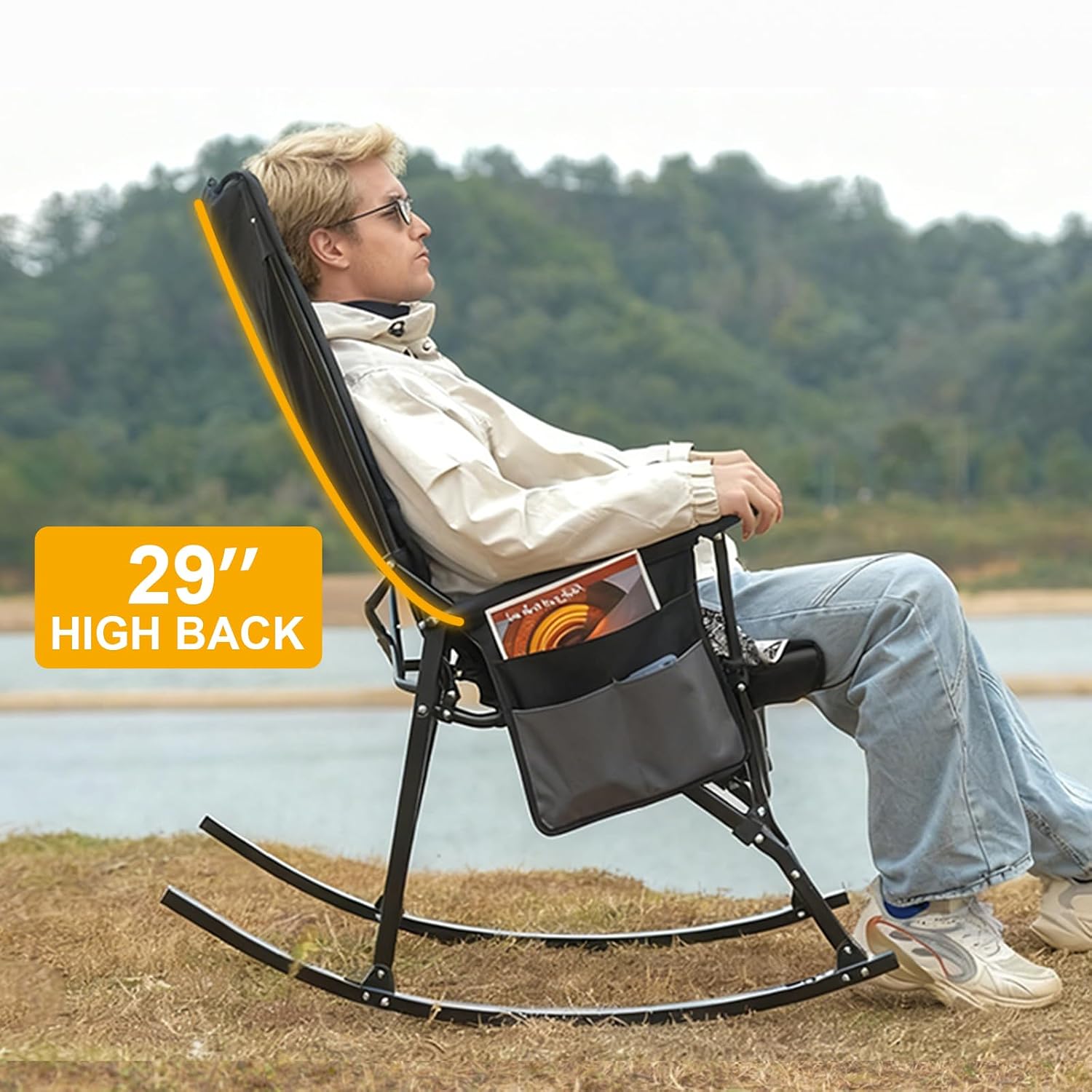 Sedia a dondolo portatile con  - Outdoor Camping Rocker recensione e prezzo