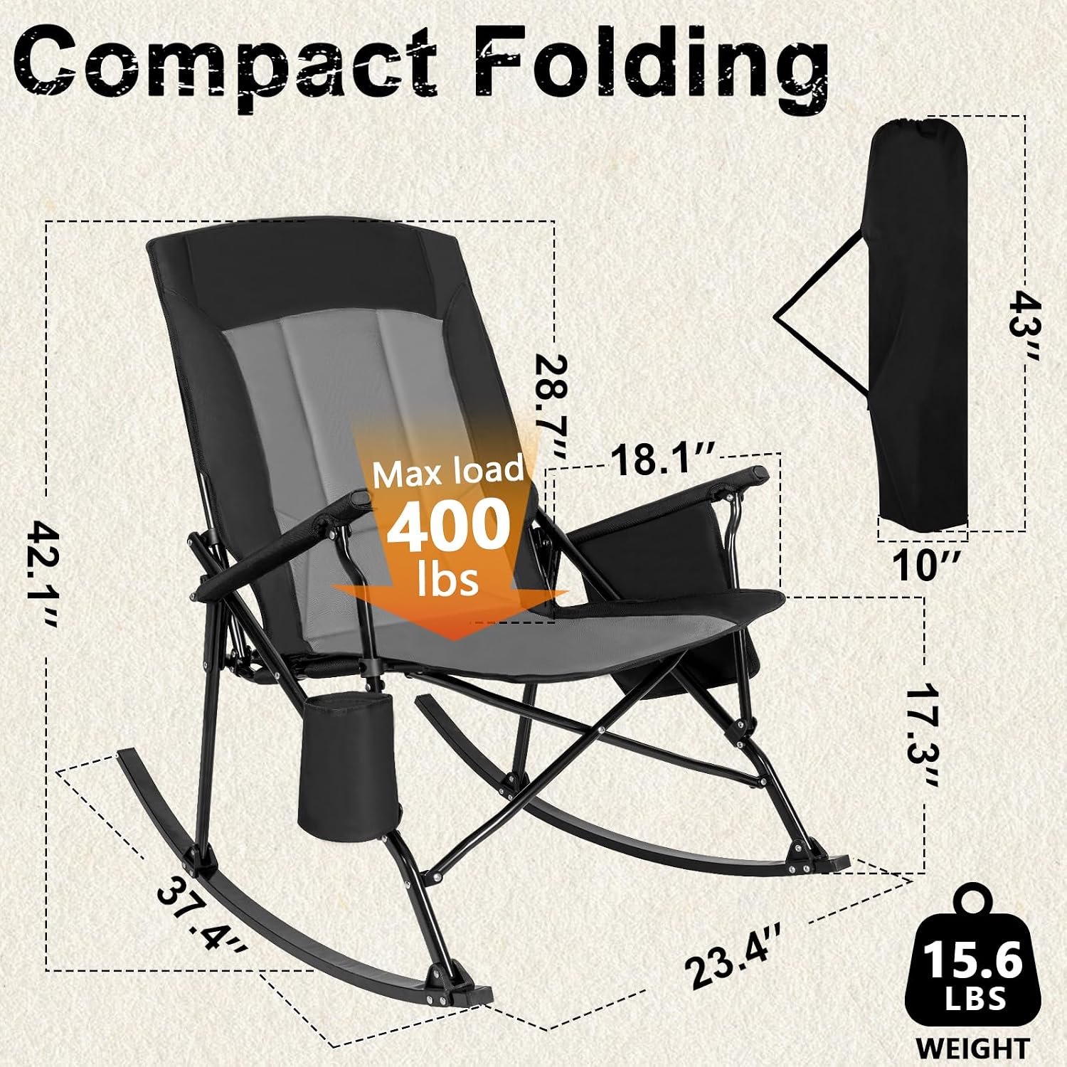 Sedia a dondolo portatile con  - Outdoor Camping Rocker recensione e prezzo