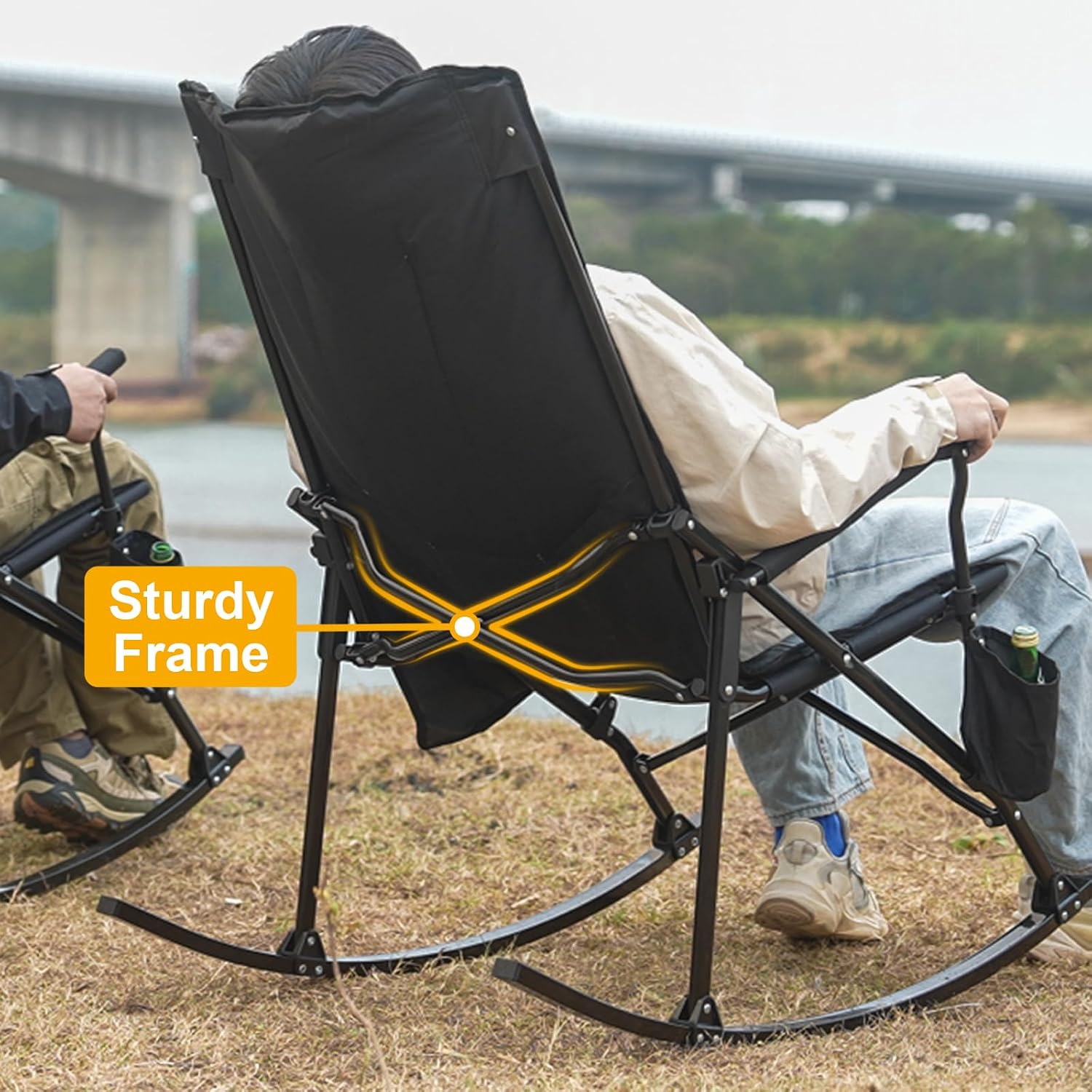 Sedia a dondolo portatile con  - Outdoor Camping Rocker recensione e prezzo