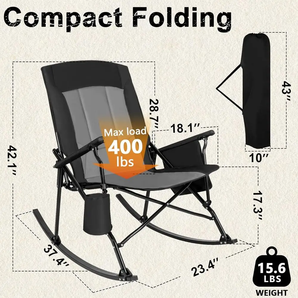 Sedia a dondolo portatile con  - Outdoor Camping Rocker recensione e prezzo