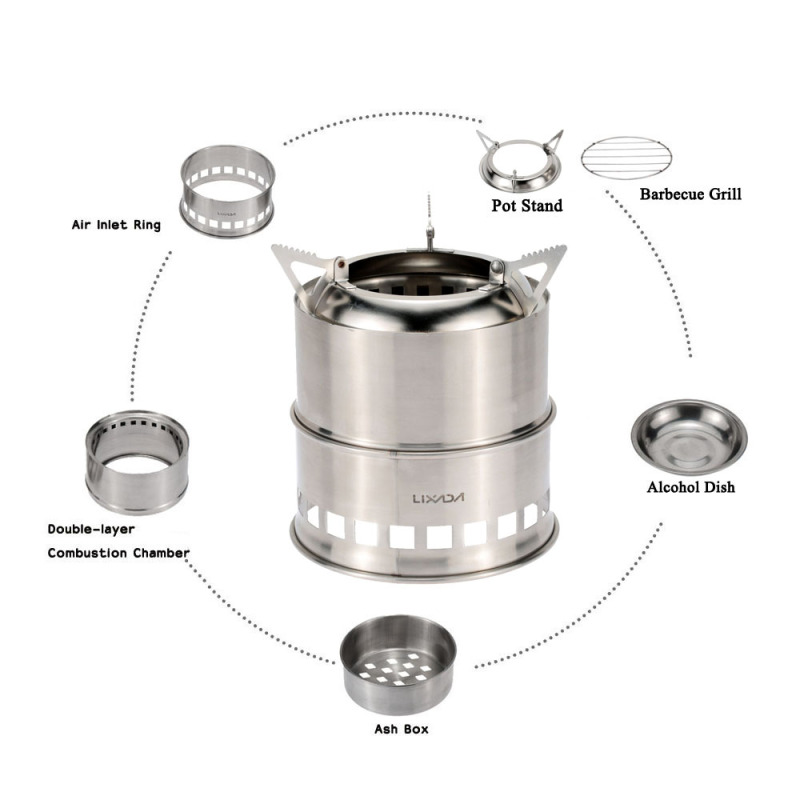 Lixada stufa a legna in acciai - Outdoor Camping Stove Wood recensione e prezzo