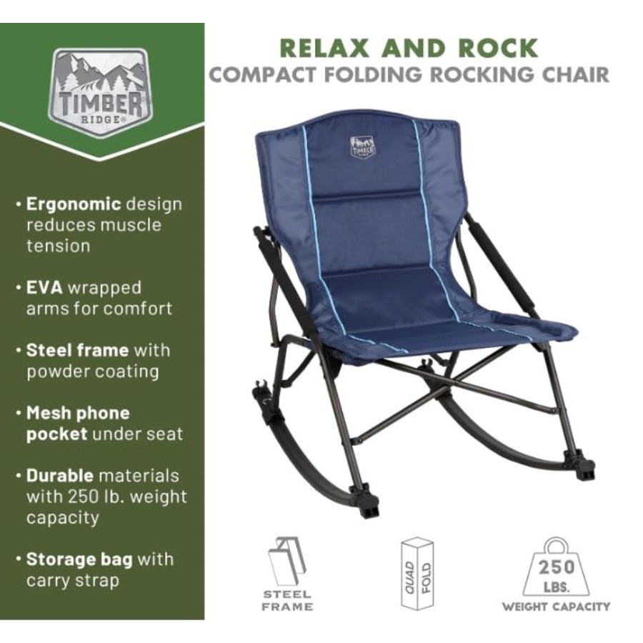 Sedia a dondolo pieghevole da  - Outdoor Camping Rocker recensione e prezzo
