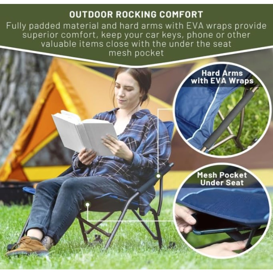 Sedia a dondolo pieghevole da  - Outdoor Camping Rocker recensione e prezzo